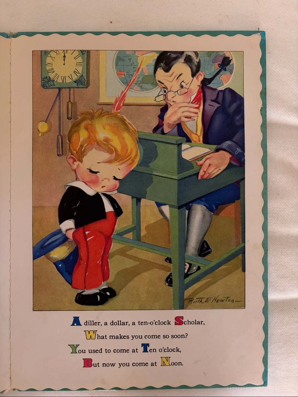 Mother Goose Illustrated Children's Book - 1943-13”Tall!